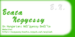 beata negyessy business card